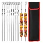 Kabob Skewers for Grilling Stainless Steel Kebab Bbq Set with Cloth Bag