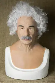 "Albert Einstein" Hand Made, Silicone Mask Halloween, High Quality, Old Man, NEW