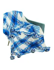 [SOGA] Gradient Dyed Art Stylish Decorative Throw Blanket 90x200cm in Blue