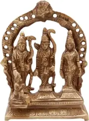 Antique Brass Ram Darbar Idol/Statue For Home/Temple (Size: 10 X 5 X 12.5 cm)