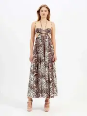 BNWT ALICE MCCALL TIGERS EYE HAVANA AFFAIR MIDI DRESS- SIZE 12 AU/8 US (RRP $549