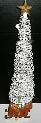 CHRISTMAS Whimsical Wire Tree with Resin Base White 20" Tall