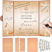 Pranski Rose Gold 1st-99th Happy Birthday Party Decorations 18"x12" Birthday Guest Book for Men Women Suitable for All Ages Birthday Gifts Birthday Card