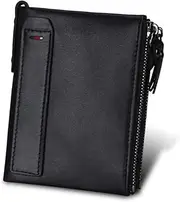 [SKUZA] Wallet,Card Bag,Double Zipper Women Wallets Genuine Cow Leather Card Holder Female Purse Vintage Coin Holder Wallets for Girl (Color : Black) (Brown) (Color : Black Better)