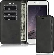 FROLAN for iPhone 7 Plus / 8 Plus Wallet Case with Card Holder, Premium PU Leather Credit Slot Flip Folio Book Drop Protection Shockproof Phone Cover for iPhone 7 Plus / 8 Plus 5.5 Inch - Black