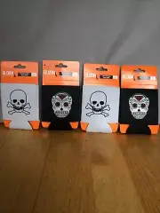Beverage Holder Cozy, Set of 4, Halloween, Sugar Skull, Skull & Crossbones-New