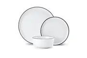 12pc Mikasa Limestone Kitchen Tableware Dining Porcelain Dinner Set, White