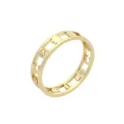 Joy Ring color Gold Hamsa, Happy face ,peace, horseshoe Size 8