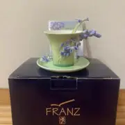 Franz Collection Small Flower Cup & Saucer & Spoon Set