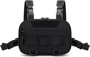 Small Hiking Backpack Men's Large Fishing Tackle Backpack Chest Pack for Men Travel Ready Fishing Backpack with Rod Holder Black