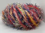 Mauna Loa Eyelash Colorful #33980 Blue Red Yellow Sand Eyelash Yarn 50gram