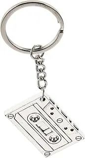 [Sosoport] Alloy Cassette Tape Keychain Set Retro Jewelry for Women 80s/90s Style Lanyard Charm Pendant