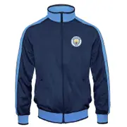 Manchester City FC Manchester City Boys Jacket Track Top Retro Kids OFFICIAL Football Gift Navy Blue 4-5 Years