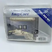 Vintage NOS Full / Double Sheet Set Stevens Tastemaker Cosmopolitian Gray