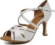 [Minishion] Women's 2.5"/3" Heel Designer Ankel Strap Latin Salsa Dance Shoes Evening Sandals