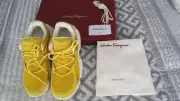 New in Box SALVATORE FERRAGAMO SKYLAR Yellow Men sneakers size 8M