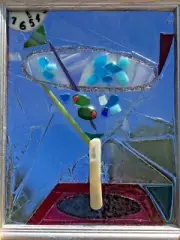 Martini Stained Glass Mosaic Suncatcher , five o’clock somewhere
