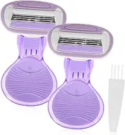 Healeved 2pcs Women Razor Manual Body Shaver Hair Remover Trimmer Tool Travel Case Mini Size for