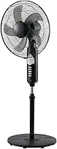 Solar Power Pedestal Fans, 3 Speeds, Adjustable Tilt, Rechargeable, Strong Wind, Quiet, Five Leaves Oscillating Pedestal Fan, for Bedroom, Living Room, Home, Office, Dorm Room and Outdoor