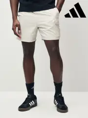 adidas White Small Essentials Logo Cargo Chelsea Shorts (AH4529) | $76