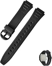 [AzureRay] Originalstyle Resin Strap for Casio W-800H, Replacement Strap with 18 mm Width, Compatible with Digital Watches, Black, Eine Grösse, Silicone, No Gemstone