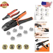 Lightweight 9-Piece Wire Crimper Set with Safety Lock & Non-Slip Grip