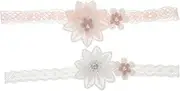 CHICAMPERA 2pcs Floral Headbands Lace Hairbands for Newborns Stylish Elastic Hair Accessories Machine Washable Comfortable Fit