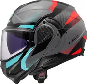 LS2 FF910 Advant II Triple, modular helmet , color: Grey/Light Blue/Red , size: S
