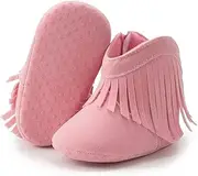 [Miamooi] Infant Baby Boys Girls Booties Newborn Cozy Fleece Warm Winter Boots Toddler Non-Slip Lace Up First Walking Shoes