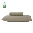 TAUPE 260TC Essentials Cotton Fitted Sheet + Pillowcase/s - King Single DOUBLE