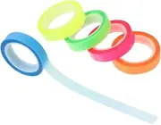 HAPINARY Book Tape Sticky Tabs 5 Rolls of Page Markers Highlighter Tape Removable Book Annotation Supplies for Reading