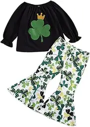 [PLAFOPE] 1 Set for Shamrock Clothing Shamrock Clothes Shamrock Clothing Shamrock Clothes St. Patrick's Day Children Clothing Clothing