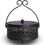 MyLifeUNIT Mosquito Coil Holder, Retro Portable Mosquito Incense Burner for Home and Camping (Black)