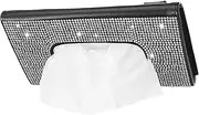 DINHEAROM Stylish Rhinestone Visor Tissue Holder for Car Easy Installation Convenient Access Multi Use for Tissues Napkins Masks Compact Car Accessories for Interior Decor
