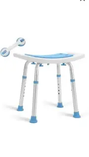 Health Line Massage Products Shower Stool 350lbs Bath Seat Chair, Tool-Free A...