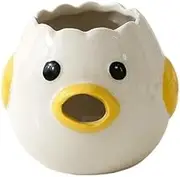 Egg White Separator Cartoon Shaped Ceramic Egg Yolk Separator(Yellow)