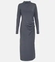[Vince] Vince Ruched jersey midi dress AU 8 blue