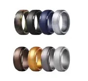 8 Pcs Mens Silicone Ring Set