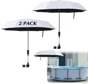 2 Pack Pool Shade Umbrella, 40" Adjustable above Ground Pool Sunshade Canopy wit
