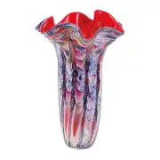 Elegant and Modern Art Glass Decorative Red Majesty Napkin Vase - 18 Inches