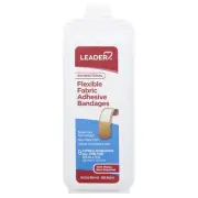 Leader Advanced Antibacterial Fabric Bandages Antiseptic All One Size 8 Count