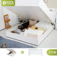 在飛比找momo購物網優惠-【YUDA 生活美學】純白色 房間組2件組 單人3.5尺 床