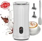 4-in-1 Milk Frother Electric, Hot & Cold Foam Maker, Coffee, Latte, White