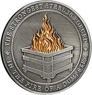 Dumpster Coin - Funny Medallions and Challenge Coin | Funny Challenge Coin for Desk | Double-Sided Commemorative Coin Hilarious Medallion for Staff Appreciation Farewell Coworker Funny Company