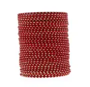 Indian Bangles, Metal Plain (dotted) Size (2x4) RED- 2 Hand Bangle Set