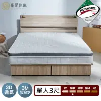 在飛比找momo購物網優惠-【藤原傢俬】防潑水抗菌獨立筒床墊(單人3尺3M)