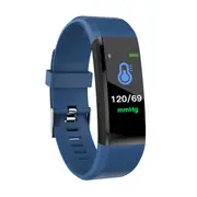 ID115 Plus Blood Pressure Heart Rate Monitor Fitness Tracker bluetooth Sport Smart Wristband BLUE COLOR