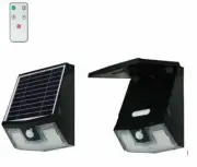 2 x LED Solar Wall Light, Remote Controlled Motion Sensor Lights, Solar LED