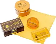 FANGXIN Violin Rosin 2 Pack, Natural Rosin with Case, Light Low Dust Rosin for Violin Viola and Cello Bows