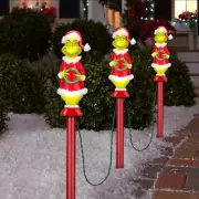 Grinch Lightshow 3-Marker White Christmas Pathway Markers Outdooor